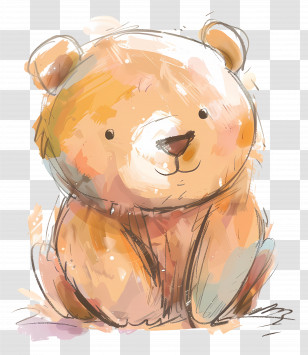 Bear - Cute Bear Illustration In Watercolor Style Transparent PNG