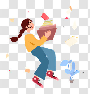 Woman With Papers - Girl Carrying Files Transparent PNG