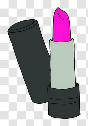 Icon - Pink Lipstick In A Simple Cartoon Style Transparent PNG