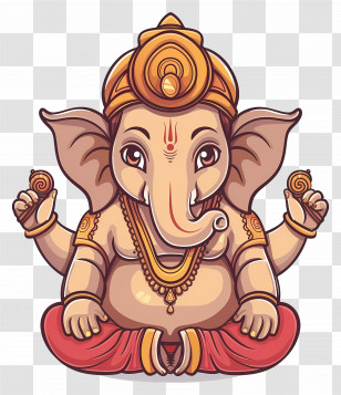 Ganesh Chaturthi - Ganesha Illustration In Ethnic Style Transparent PNG