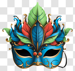 Hand Drawn Masquerade Mask - Colorful Decorative Masquerade Mask Transparent PNG