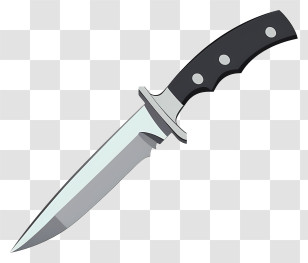 Black Knife - Sharp Knife With Black Handle Transparent PNG