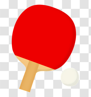 Icon - Red Table Tennis Racket And Ball Illustration Transparent PNG