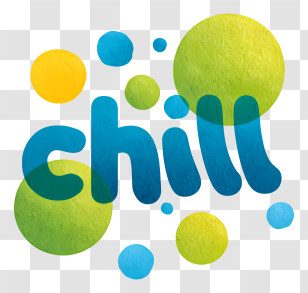 Chill Logo - Blue-Green 'Chill' Bubble Logo Transparent PNG