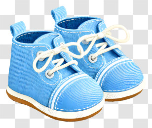 Baby Shower Shoes - Blue Shoes With White Laces Transparent PNG