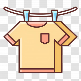 Hanging Cloth - T-shirt Drying On Clothesline Transparent PNG