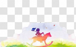 Horse Cartoon Illustration - Pink - Running Transparent PNG