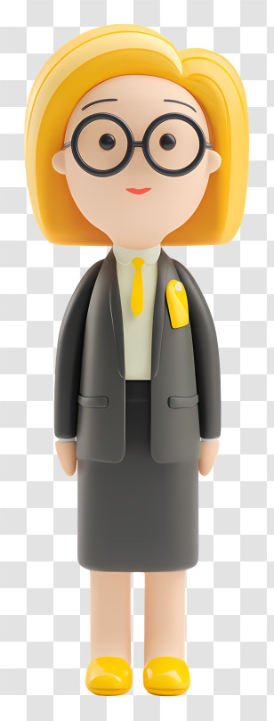 Yellow Hair Business Woman - Cartoon Woman In Business Suit Transparent PNG