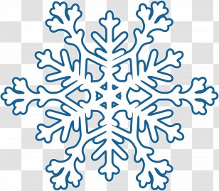 Snowflake Winter - Line Art - Creative Blue Transparent PNG