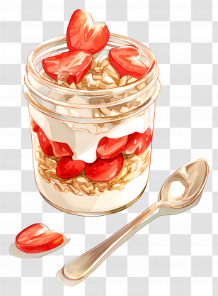National Parfait Day - Strawberry Parfait In Jar Transparent PNG