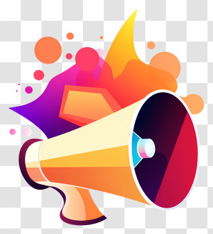 Megaphone - Colorful Megaphone For Announcement Illustration Transparent PNG