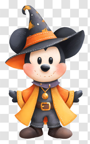 Mickey Mouse In Witch Outfit - Cute Mouse Witch Costume Transparent PNG