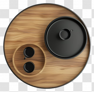 Modern Coffee Table Top View - Elegant Black Tea Set On Wooden Tray Transparent PNG