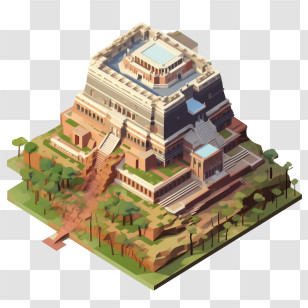 Cambodia - Illustration Of Ancient Pyramid-Style Architecture Transparent PNG