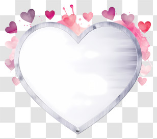 Watercolor Valentine Message Board - Heart Symbol With Love Elements Transparent PNG