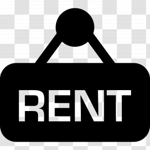Rent Sign - Hanging Black Rent Sign Logo Transparent PNG