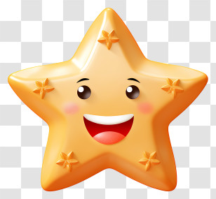 Smiling Star - Smiling Cartoon Yellow Star Transparent PNG