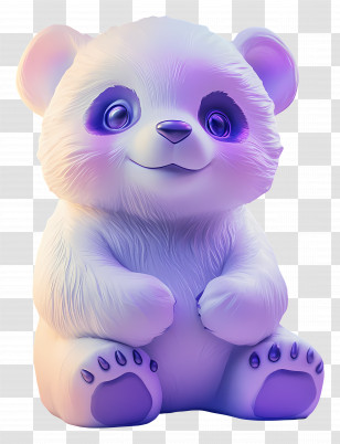 Panda Bear - Purple Panda Illustration Transparent PNG