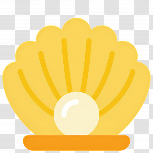 Pearl - Yellow Seashell With Shining Pearl Transparent PNG