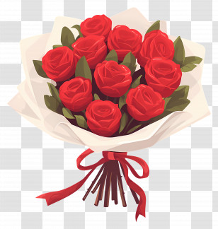 Red Roses Bouquet - Red Roses Bouquet For Romantic Occasions Transparent PNG