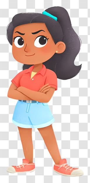 Connie Maheswaran - Confident Girl In Red Shirt Transparent PNG