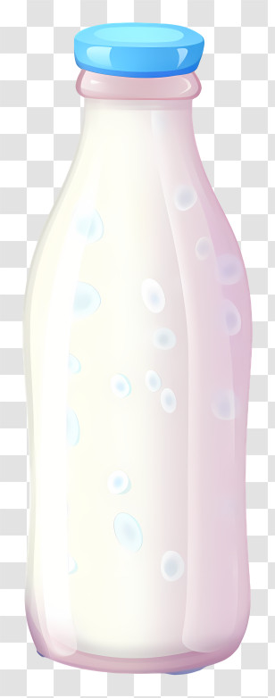 Plastic Bottle - Glass Bottle Of Milk With Blue Lid Transparent PNG
