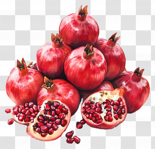 Pomegranate Watercolor - Pile Of Fresh Red Pomegranates Transparent PNG
