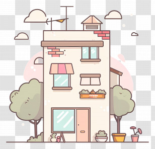 Doodle Building - Small Cute Doodle House Transparent PNG