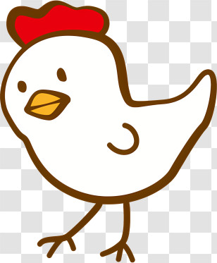 Cartoon Chicken - Cute Doodle Chicken Illustration Transparent PNG