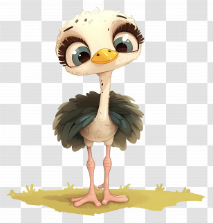 Cute Ostrich - Cute Cartoon Ostrich Illustration Transparent PNG