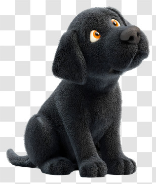 Black Labrador Puppy - Cute Black Puppy Cartoon Transparent PNG