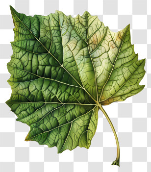 Green Leaf - Beautiful Detailed Green Leaf Illustration Transparent PNG