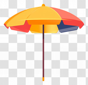 Beach Umbrella - Multi-Colored Beach Umbrella For Summer Transparent PNG