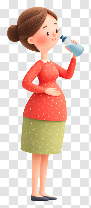 Pregnant Woman Drinking Water - Pregnant Woman Drinking Water Transparent PNG