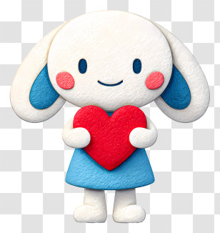 Cinnamoroll Holding Heart - Cute Bunny With Heart Transparent PNG