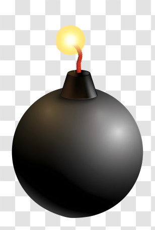 Timer Bomb - Black Bomb With Lit Fuse Transparent PNG