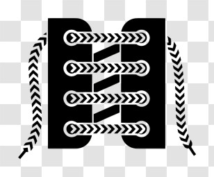 Icon - Black And White Shoe Laces Illustration Transparent PNG