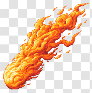 Pixel Fire - Dynamic Pixel Fireball Transparent PNG