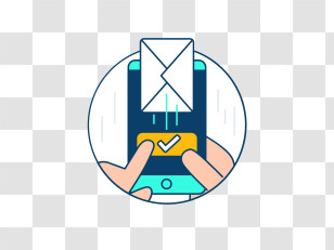 Sent Messages - Smartphone With Message And Checkmark Transparent PNG