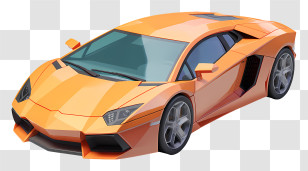 Lamborghini Car - Orange Sports Car Illustration Transparent PNG