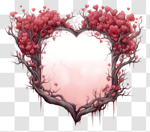 Heart Shaped Tree - Heart Shaped Tree With Love Transparent PNG