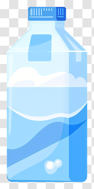 Milk Tetra Pack - Blue Water Bottle Illustration Transparent PNG