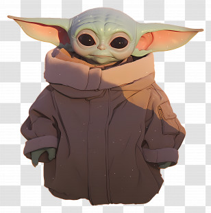Din Grogu - Cute Green Character With Large Ears Transparent PNG
