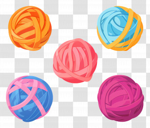 Yarn Ball - Colorful Yarn Balls For Knitting Transparent PNG