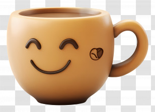 Steam Coffee - Cute Smiling Coffee Cup Transparent PNG