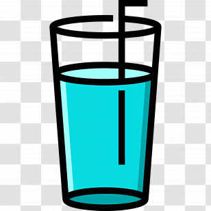 Water Glass - Blue Refreshing Drink Illustration Transparent PNG