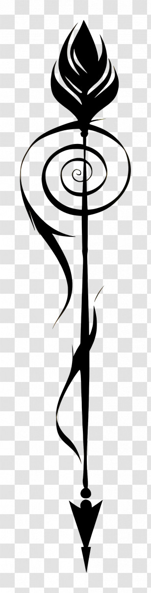 Black Arrow - Tribal Spear Design Transparent PNG
