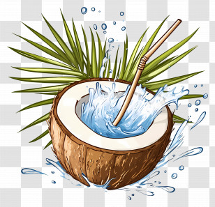 Coconut Water - Refreshing Coconut Drink Illustration Transparent PNG