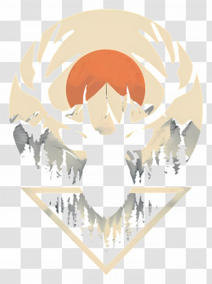 Deer Silhouette - Deer Silhouette With Mountain And Sun Transparent PNG