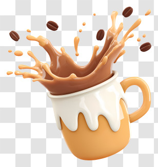 Splash Of Milk Coffee - Coffee Splashing From Mug Transparent PNG